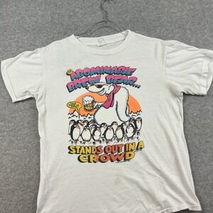 Vintage 80s 90s Polar Bears Graphic Tee T-Shirt Beer Penguins Funny Comic Nature